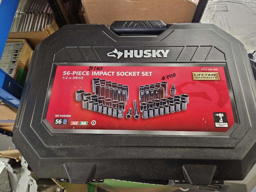 Husky
1/2 in. Drive SAE/Metric 6-Point Impact Socket Set (56-Piece)