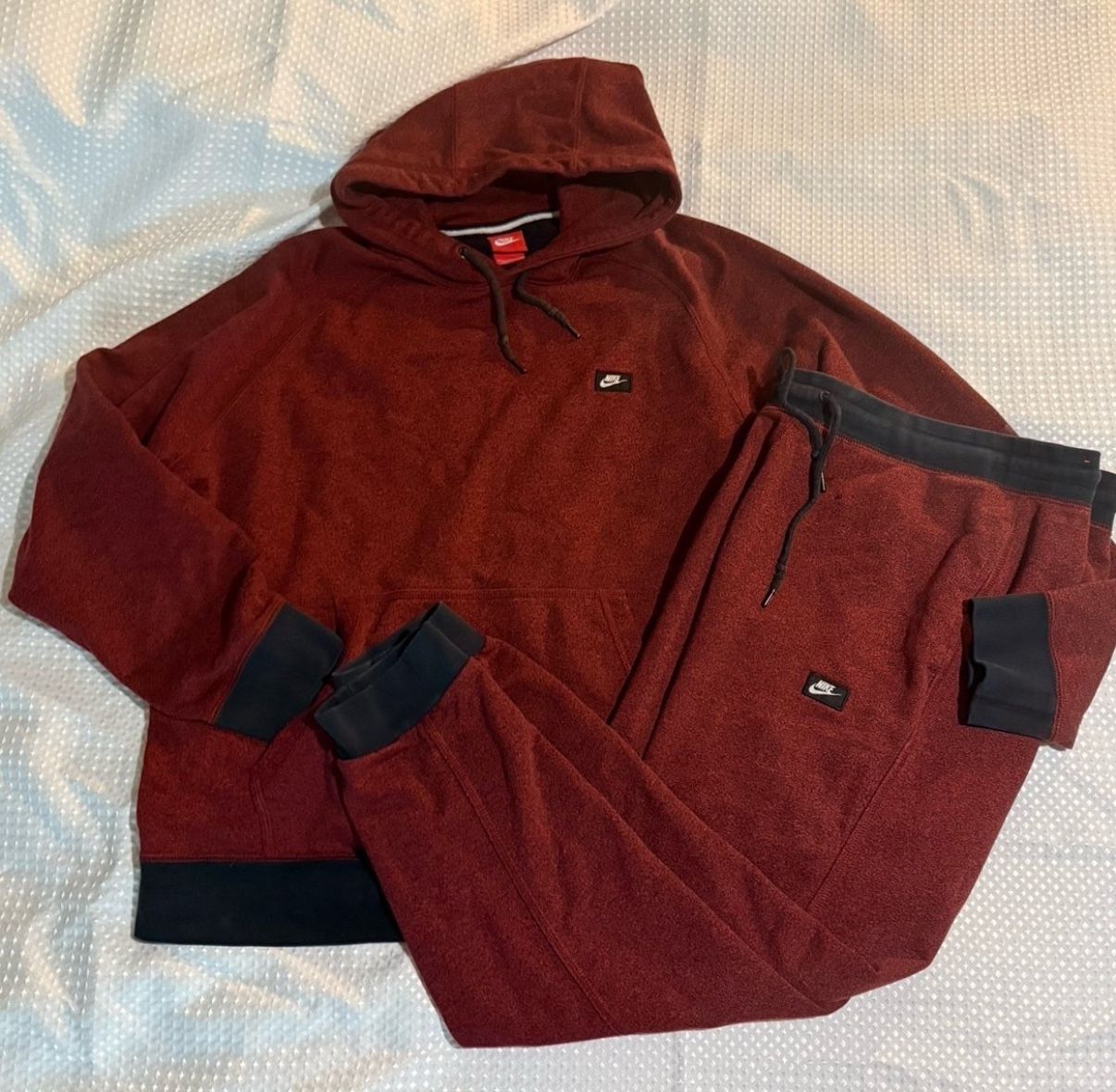 Nike hoodie & sweatpants SHOEBOX style outfit burgundy XL 2pc