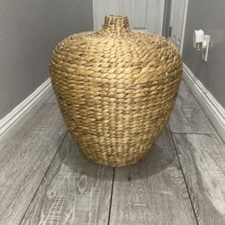 Woven Basket Floor Vase 