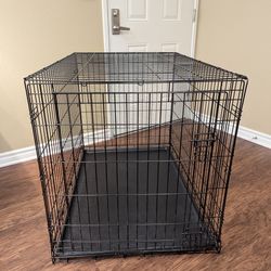 Dog Crate LARGE Collapsible Metal Carrier 42" x 30" x 28"