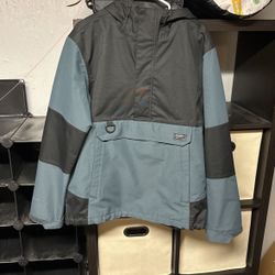 Eddie Bauer - Water Proof Anorak Jacket, Black & Charcoal, Size M