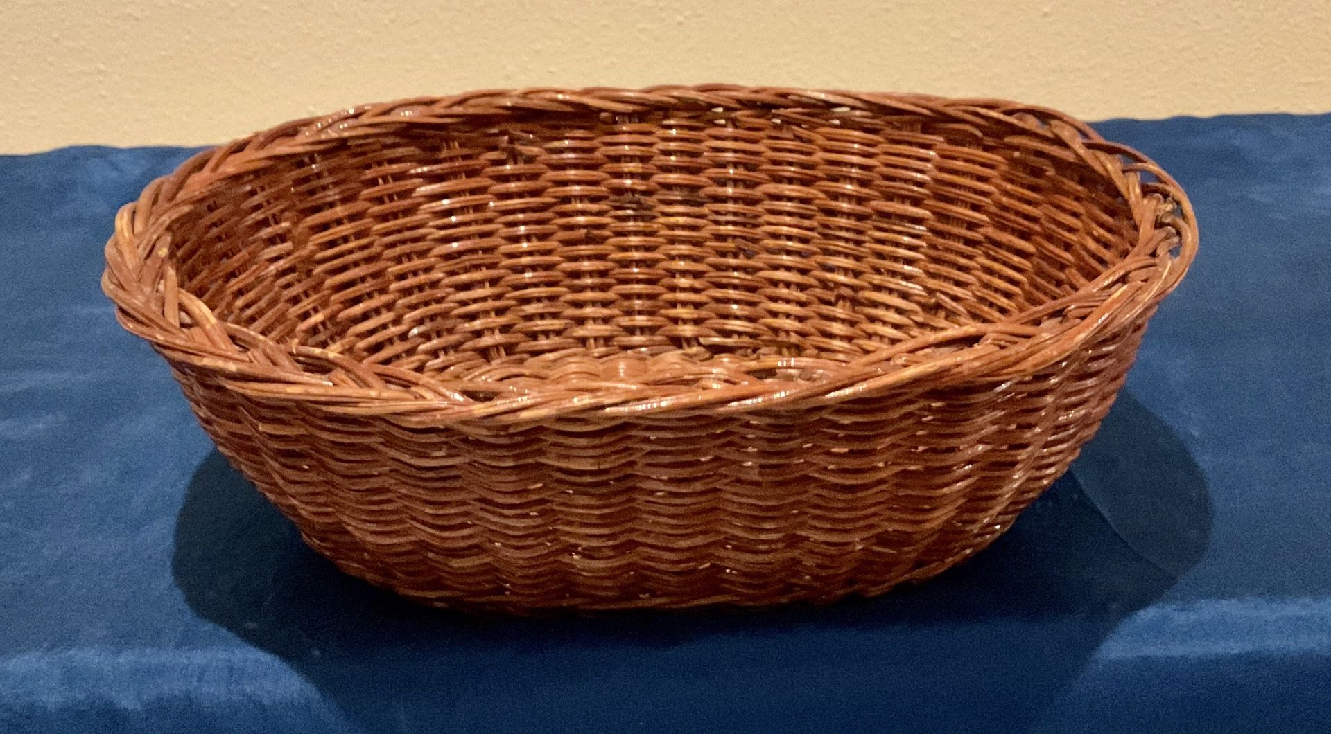 Oval Wicker Basket Dark Brown