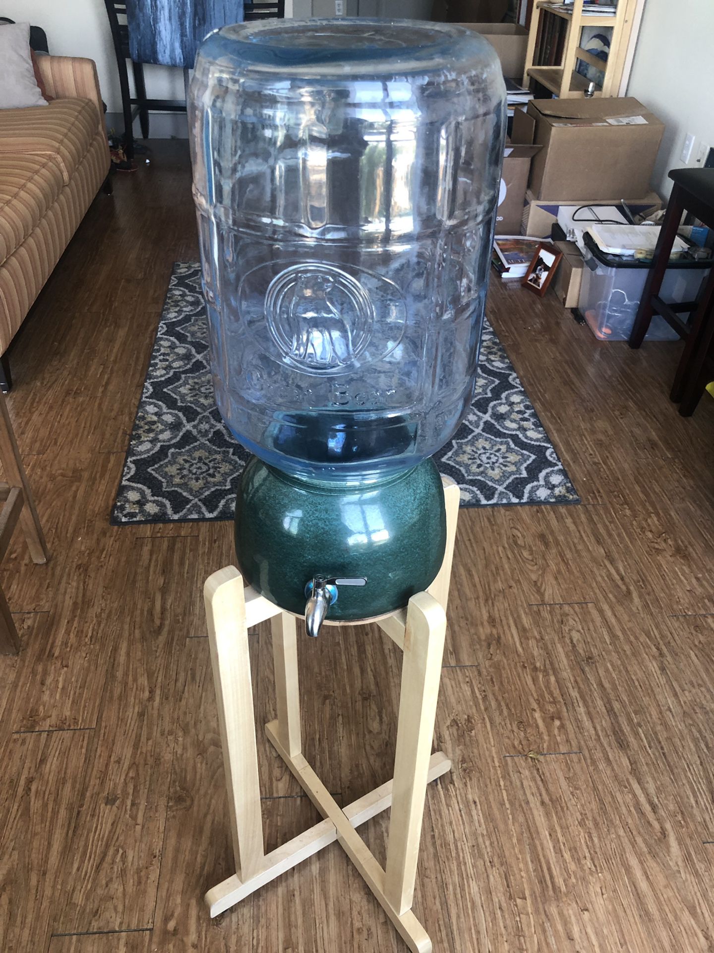 ANTIQUE Crisa “Great Bear” 5 Gal water bottle w/dispenser, stand—PRICE REDUCED!