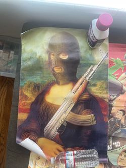 Mona Lisa Ski Mask Parody Art Poster