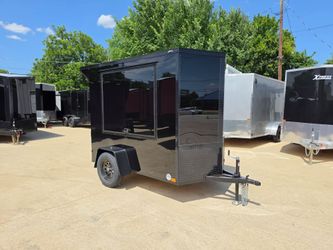 2026 New 5x8 SA Screwless Vending Enclosed Trailer | Blackout | Spoiler Package | .08 polycor | dexter axle | 1169 (Black)