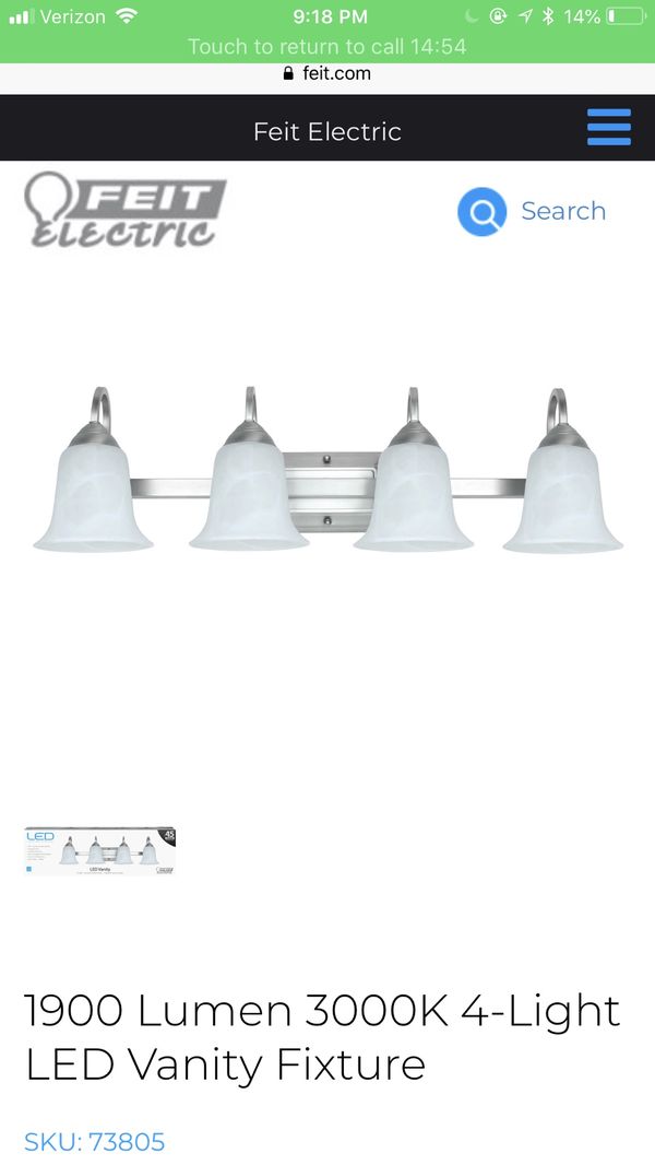Feit Electric 4 Light 26 Watt Integrated Led Vanity Brushed Nickel W Feit Electric 4 Light 26 Watt Integrated Led Vanity Brushed Nickel W Alabaster Glass 3000k