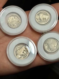 Wow 😮!! 4 Buffalo Nickels in Protective Capsules – Vintage U.S. Coin Lot  !