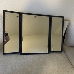 Vanity Mirror - 3 piece folding with jewelry hooks