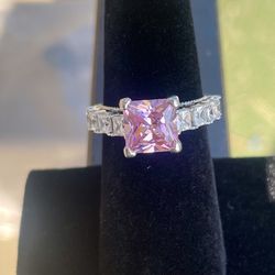 Pink Stone Ring Silver 925