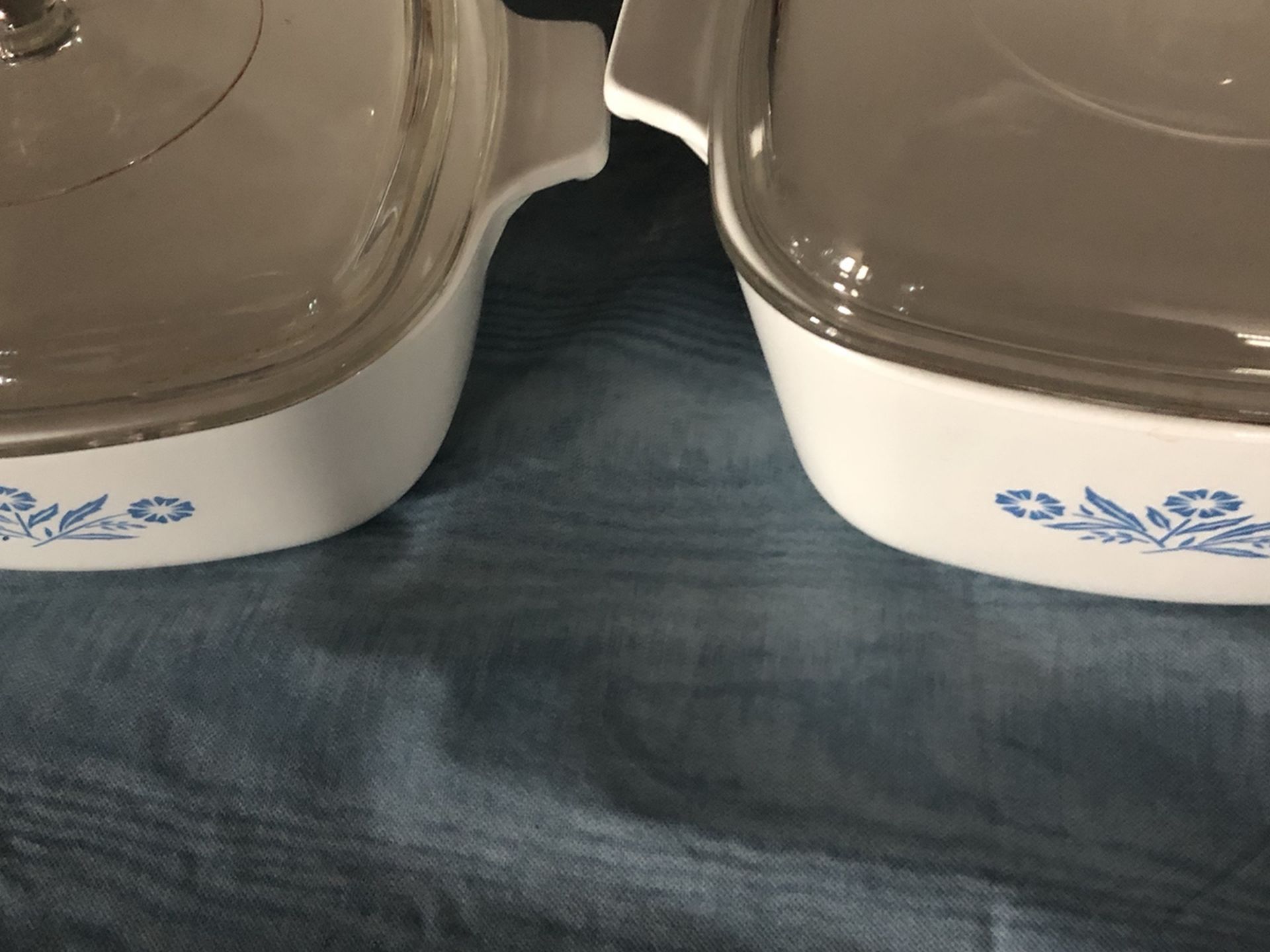 Rare Vintage Corning Ware Blue Cornflower Casserole Dishes