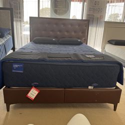 Walnut Queen Storage Bed Ample Space Leather HB