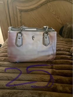 White Handbag with Chain Handles