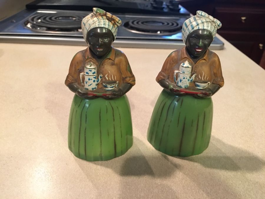 Black Luzianne Mammy salt and pepper shakers