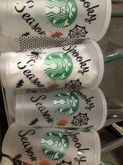 Spooky season Starbucks cups
