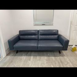 Blue Leather Couch