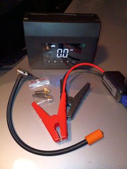 Portable air pump and battery jumper