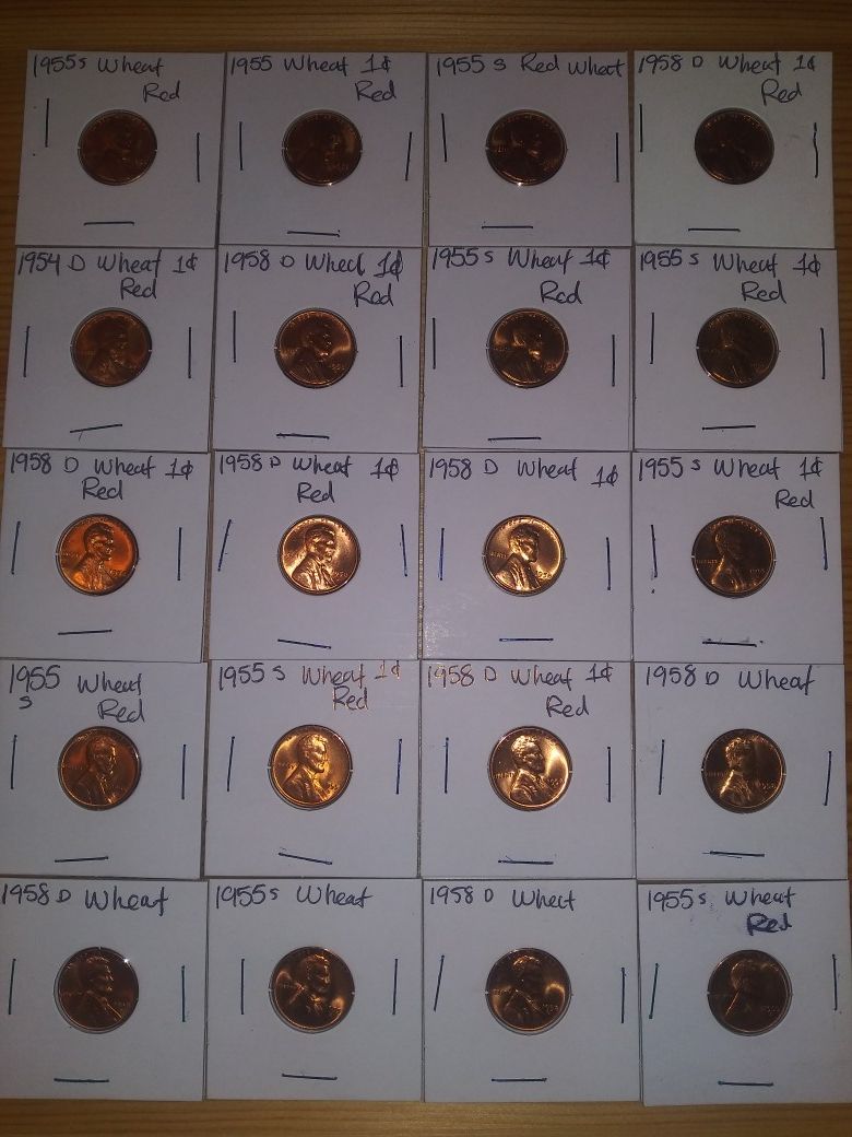 Brilliant Uncirculated Wheat Penny coins