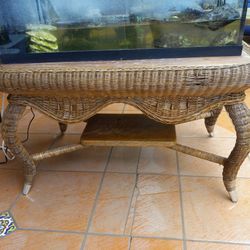 Vintage Wicker Coffee Table