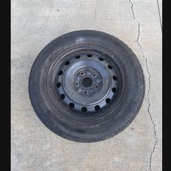 1 - 205/55r16 5x114.3 5x4.5 Stock Steely Rim Wheels Good 80% Tire Treads !