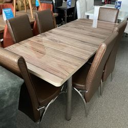 New Dining Table With 6 Chairs - Delivery Available 
