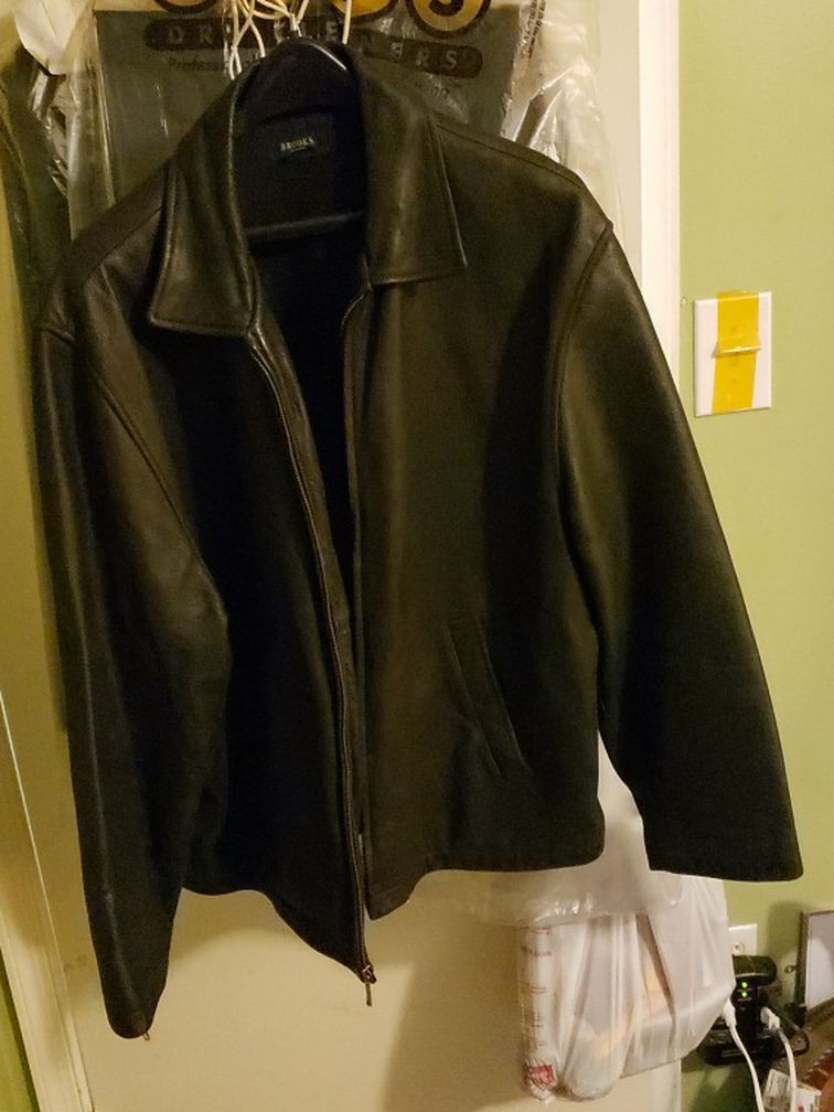 Men Leather Jacket Sz L