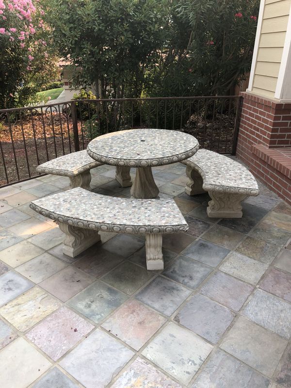 Concrete Patio Table And Benches For In Folsom Ca Offerup