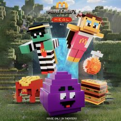 5 of McDonalds Minecraft Movie Adult Happy Meal Toys with UNUSED Code Cards 2025!