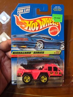 Hot Wheels 1997 Collector #718 Biohazard Series Flame Stopper Pink #2 of 4 B69