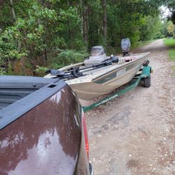 1993 Bass Tracker Boat With 40 Hp Motor And Trailer