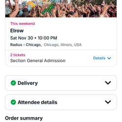 Saturday Elrow General Admission Tickets 