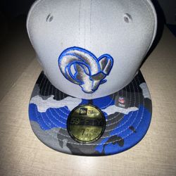 Brand New Men's Los Angeles Rams New Era Gray Active Camo 59FIFTY Fitted Hat. Size: 7 3/8