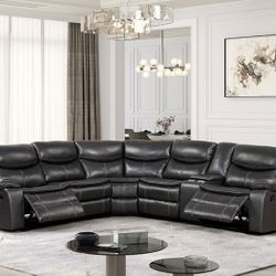 Brand New Elegant Plush Reclining Sectional Sofa 