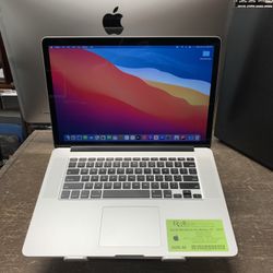 2015 Apple MacBook Pro 15.4” Retina i7 Quad Core 16GB RAM 256GB SSD Webcam WiFi macOS Big Sur