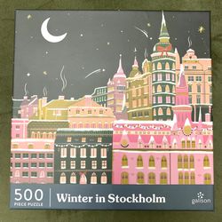New Galison WINTER IN STOCKHOLM 500 Piece Puzzle by Mille Put Land