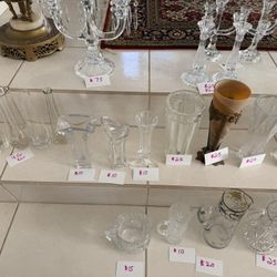 Crystal Vases For Flowers Crystal Candlesticks Many Choices $25