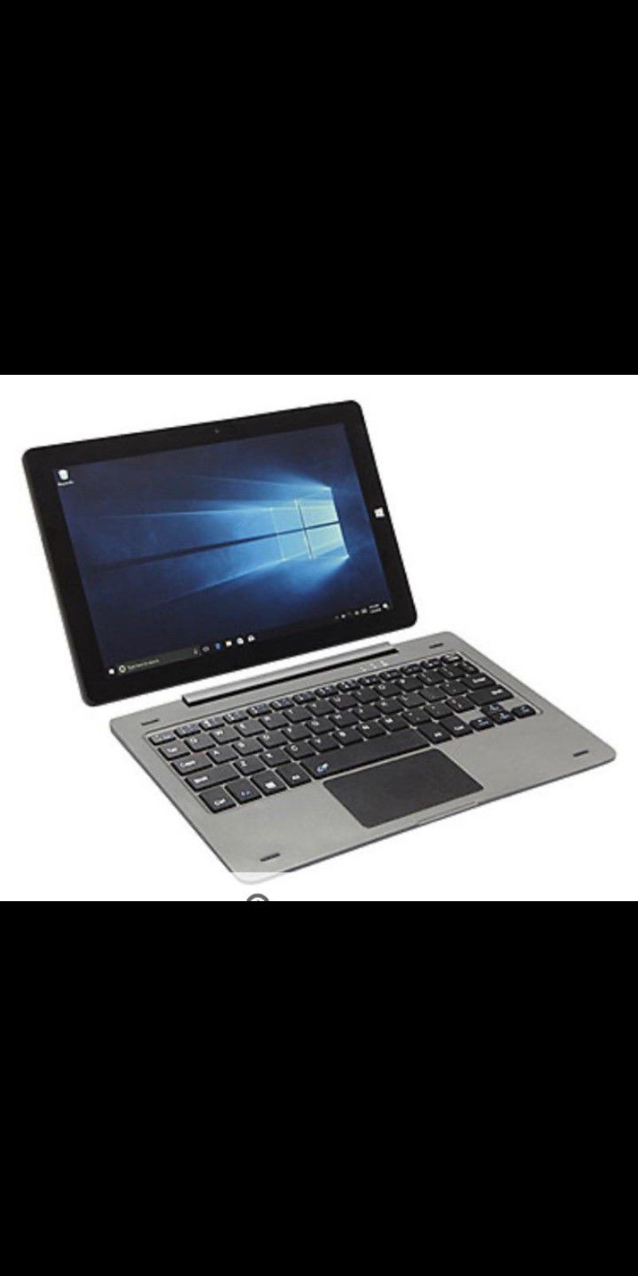 AVGO 10.1" HD Intel Cherry Trail 4GB Memory 32GB Flash Storage Windows 10 S 2-in-1 Laptop/Tablet Computer with Detachable Keyboard - Black