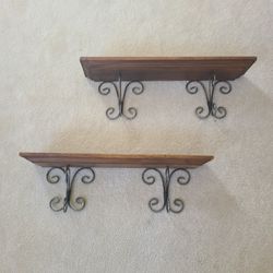 PB wall Plate Rack Shelf Ledge(set2)wood and iron