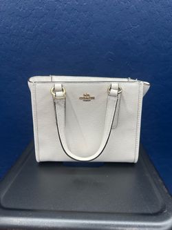 Coach white little tote