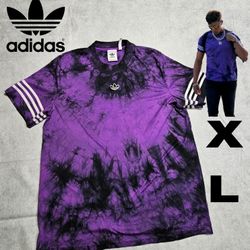 Adidas Tie Dye Essential Galaxy Shirt Black And Purple 