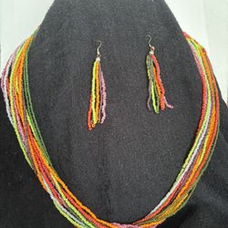 Beaded Necklace With Earrings
