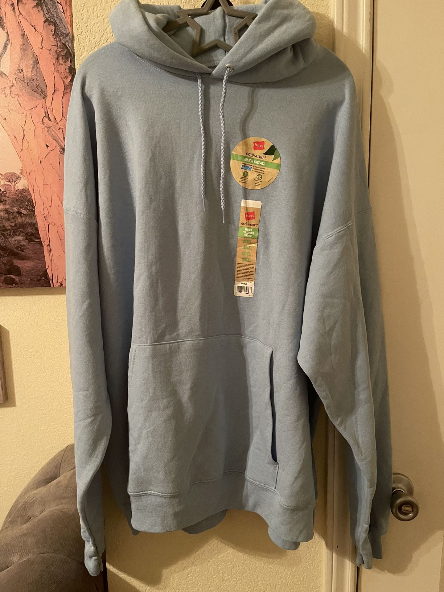 Hanes Men’s Blue Sweatshirt Classic Pullover Hoodie size 2X NEW