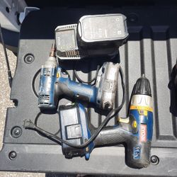 Ryobi 18 Volt Impact Driver And 1/2 Drill/keyless Chuck. With 3 Batteries And Charger.