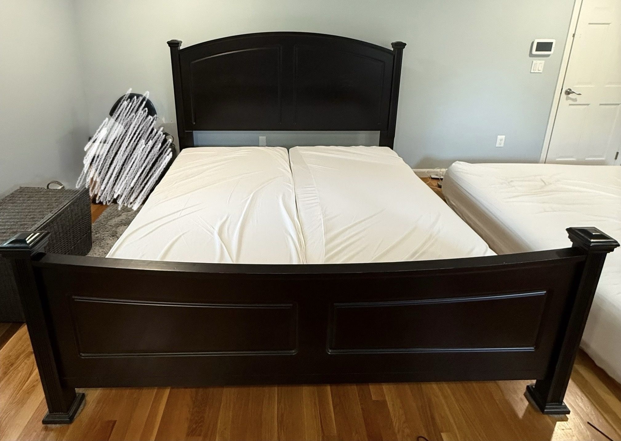 Complete King size Bed. Box spring Avail.