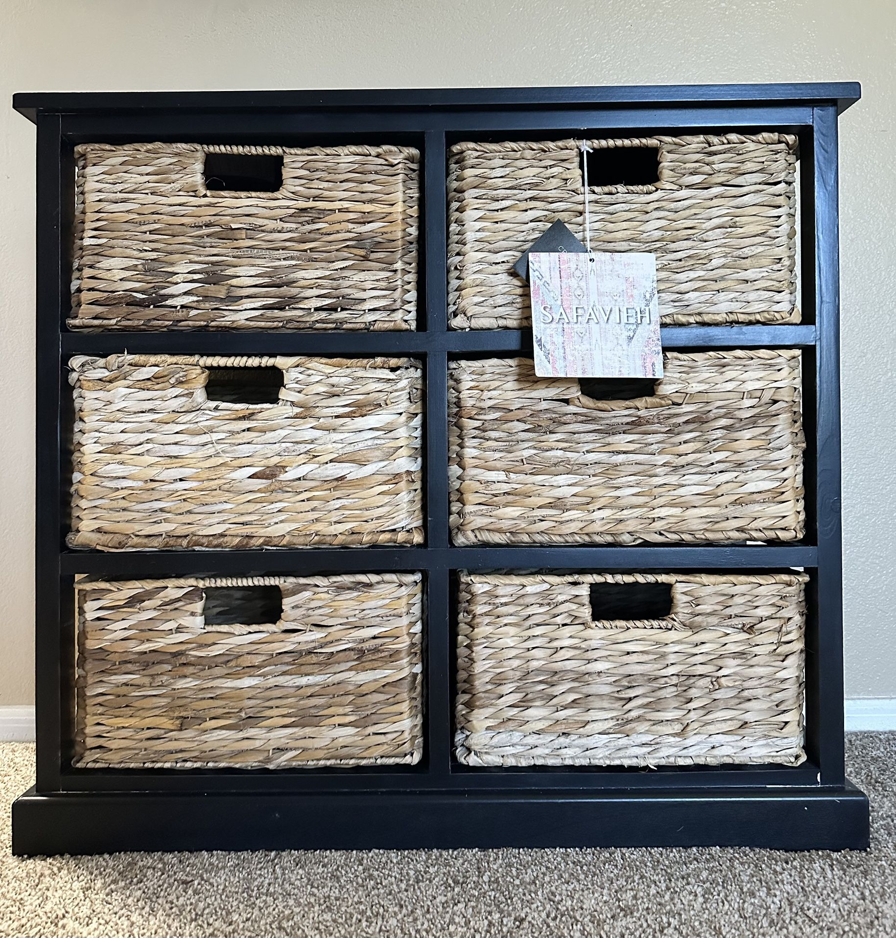 Safavieh Wicker Rattan Pine Storage Chest Unit