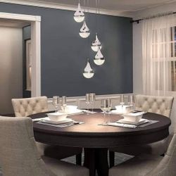 Attila PDT-5GL-RN Glitzer 5-LED integrated Pendant Light Spiral, Silver