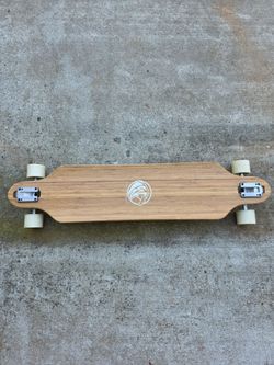 White Wave Warrior 38" Bamboo Drop-Deck Longboard (Zero Cracks)