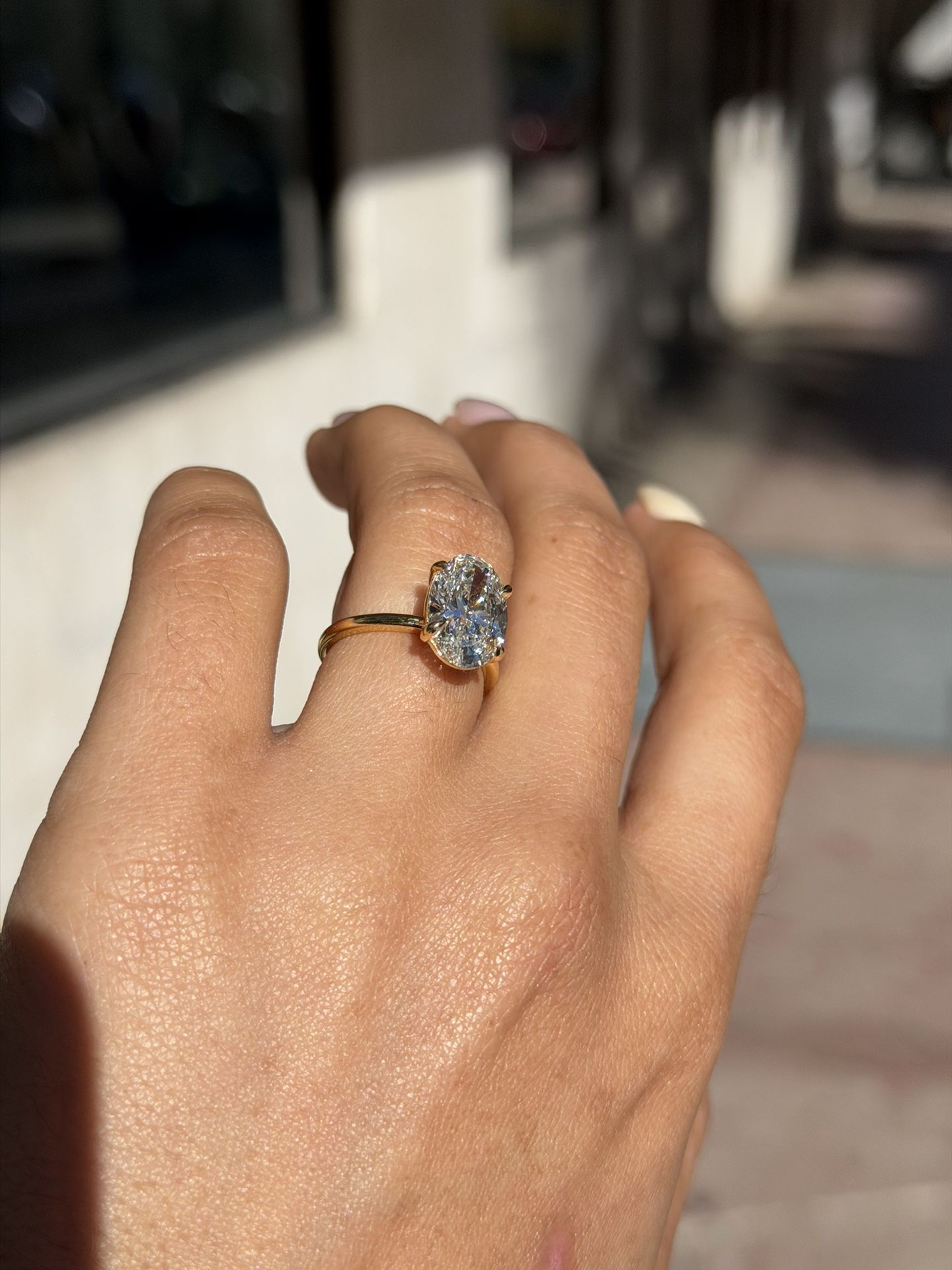 Oval solitaire diamond engagement ring Rings