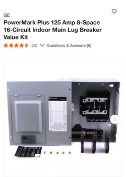GE PowerMark Plus 125 Amp 8-Space 16-Circuit Indoor Main Lug Breaker Value Kit