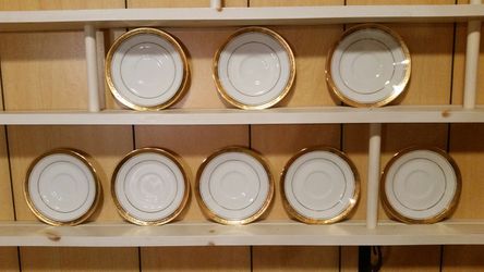 8 GOLD Noritake Contemporary Plates