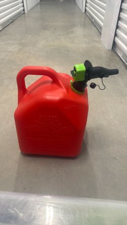 Red Plastic Gas Can with Spout